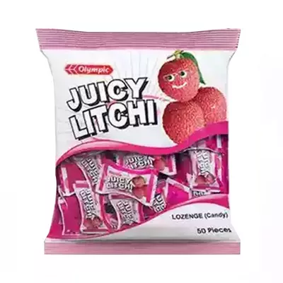 Olympic Juicy Litchi Lozenge (Candy)-(50-pcs)